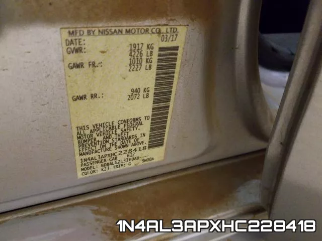 1N4AL3APXHC228418 фото 2