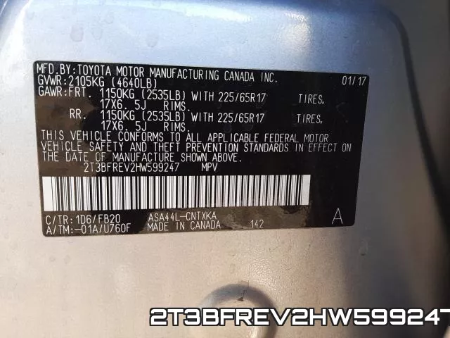 2T3BFREV2HW599247 фото 2