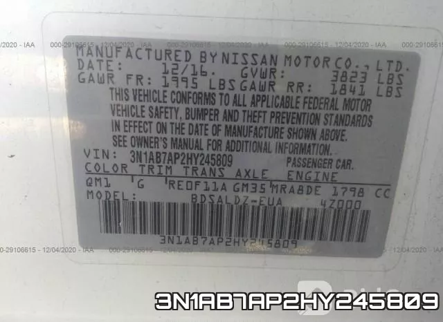 3N1AB7AP2HY245809 фото 9