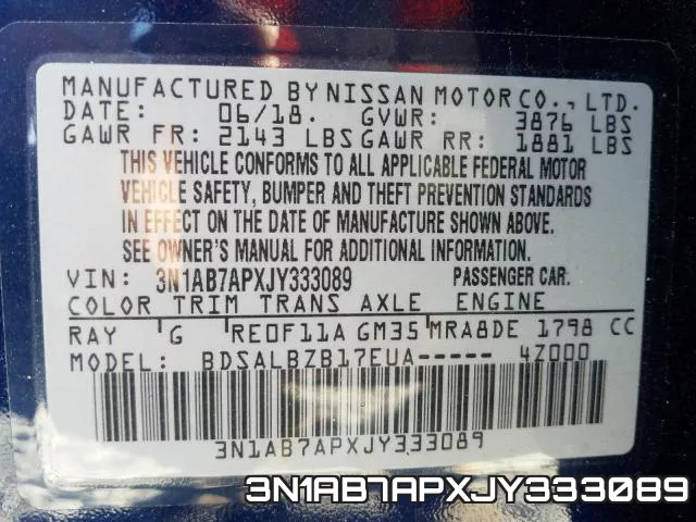 3N1AB7APXJY333089 фото 2