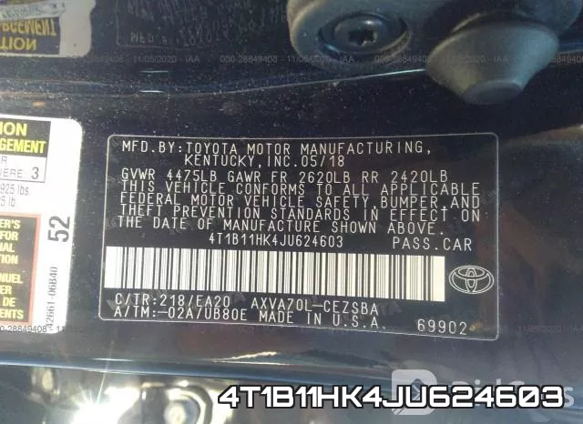 4T1B11HK4JU624603 фото 10