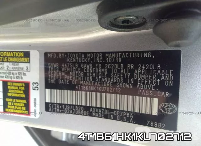 4T1B61HK1KU702712 фото 7