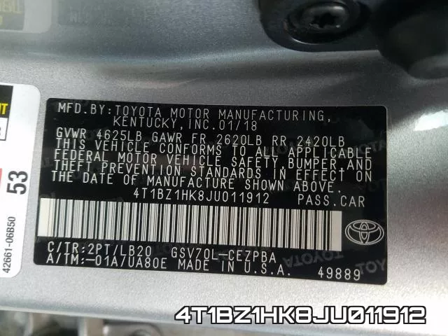 4T1BZ1HK8JU011912 фото 2