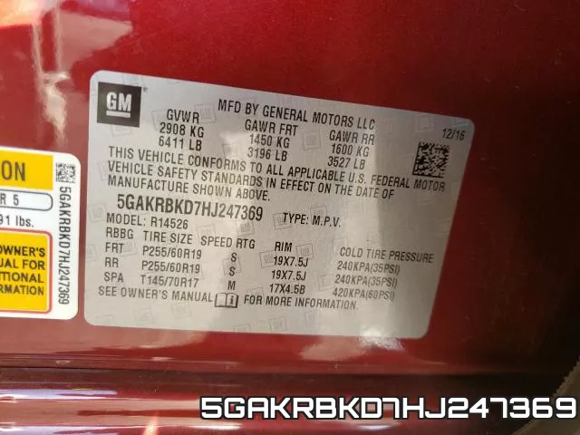 5GAKRBKD7HJ247369 фото 2