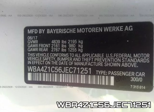 WBA4Z1C56JEC71251 фото 10