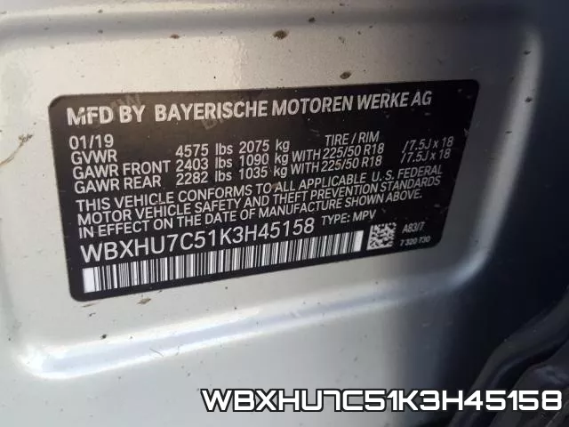 WBXHU7C51K3H45158 фото 2