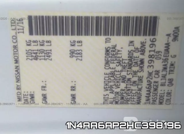 1N4AA6AP2HC398196 фото 10