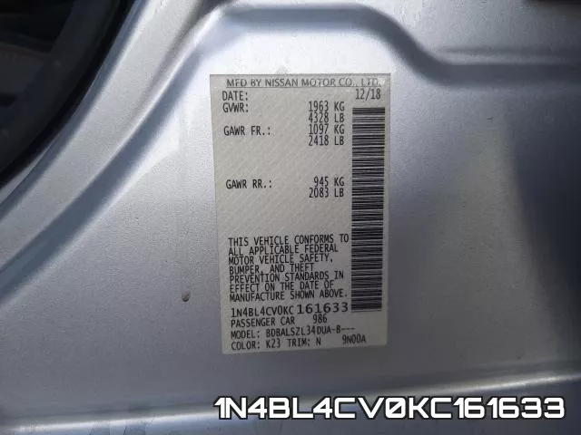 1N4BL4CV0KC161633 фото 2
