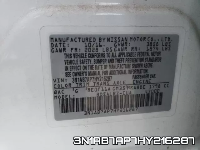 3N1AB7AP7HY216287 фото 2