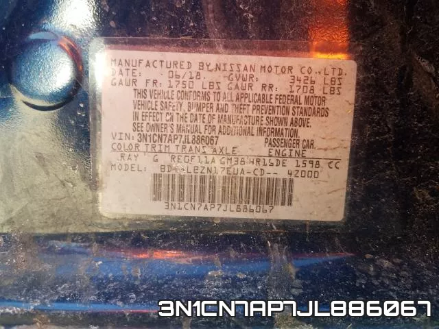 3N1CN7AP7JL886067 фото 2