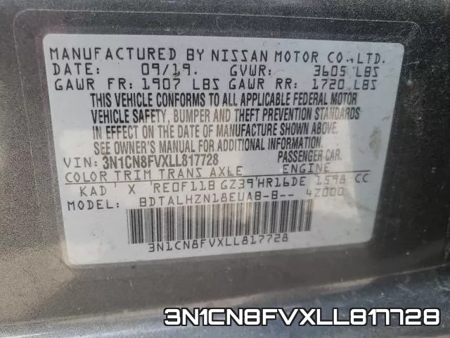 3N1CN8FVXLL817728 фото 2
