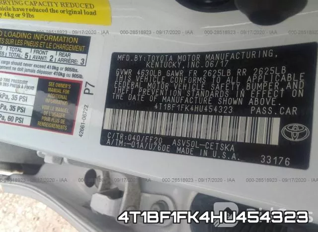 4T1BF1FK4HU454323 фото 10