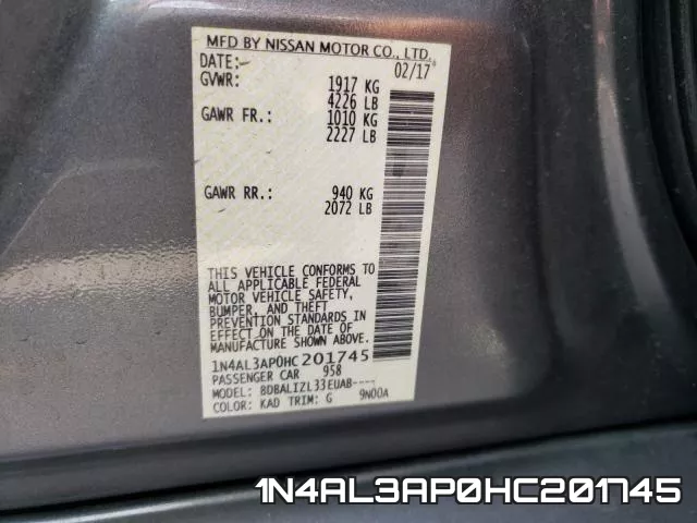 1N4AL3AP0HC201745 фото 2