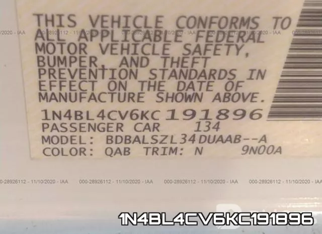 1N4BL4CV6KC191896 фото 10