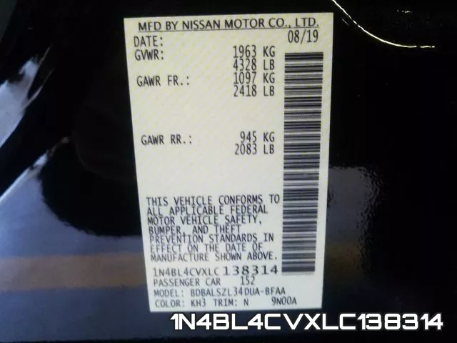 1N4BL4CVXLC138314 фото 2