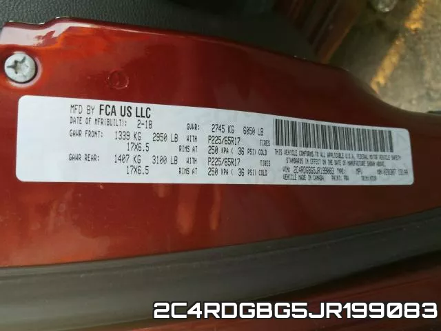 2C4RDGBG5JR199083 фото 2