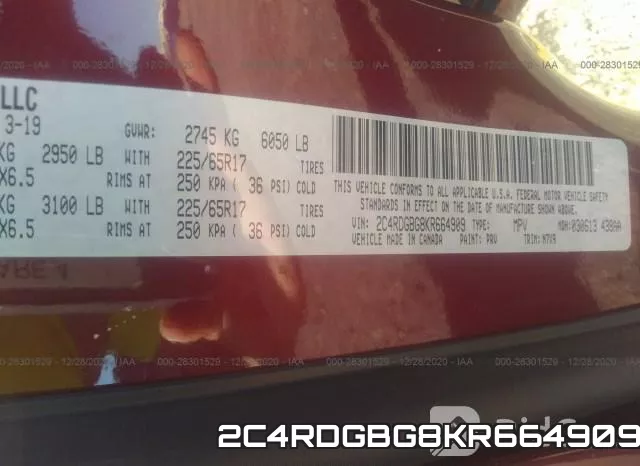 2C4RDGBG8KR664909 фото 10