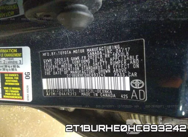 2T1BURHE0HC893242 фото 10