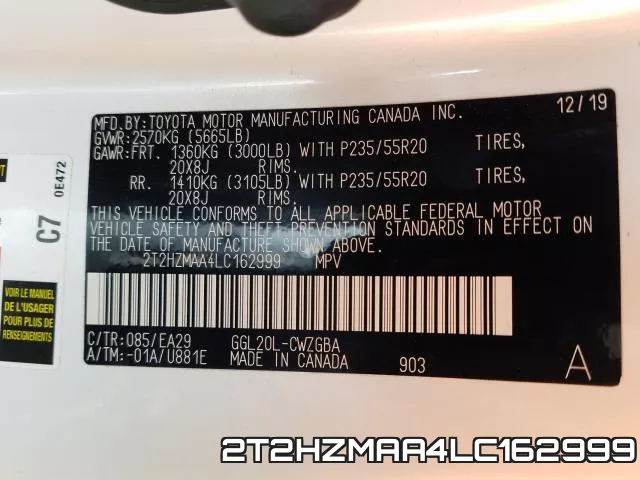 2T2HZMAA4LC162999 фото 2