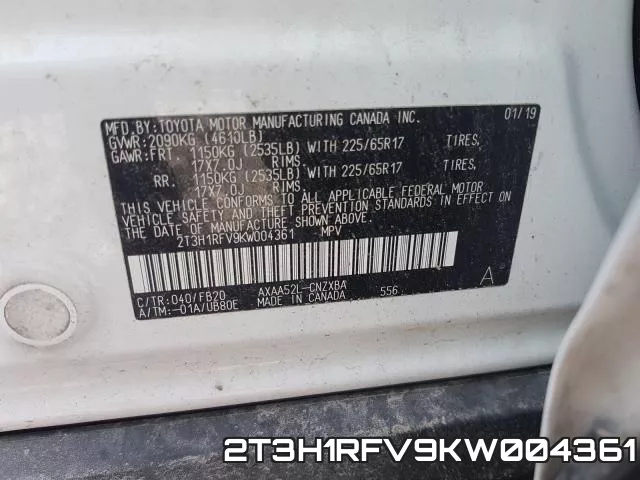 2T3H1RFV9KW004361 фото 2