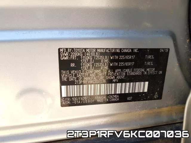 2T3P1RFV6KC007036 фото 2