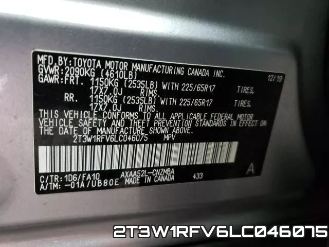 2T3W1RFV6LC046075 фото 2