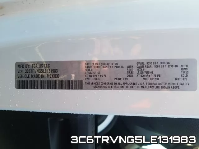 3C6TRVNG5LE131983 фото 2