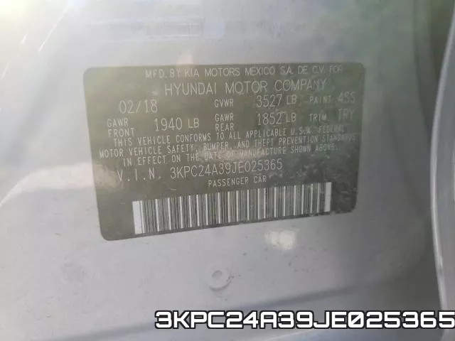 3KPC24A39JE025365 фото 2