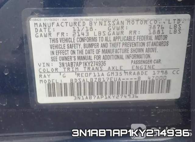 3N1AB7AP1KY274936 фото 9
