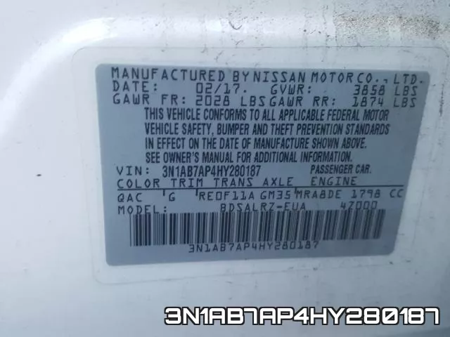 3N1AB7AP4HY280187 фото 2