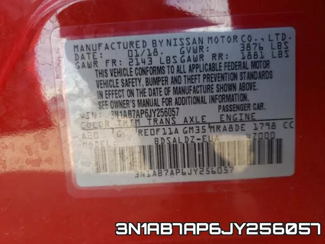 3N1AB7AP6JY256057 фото 2