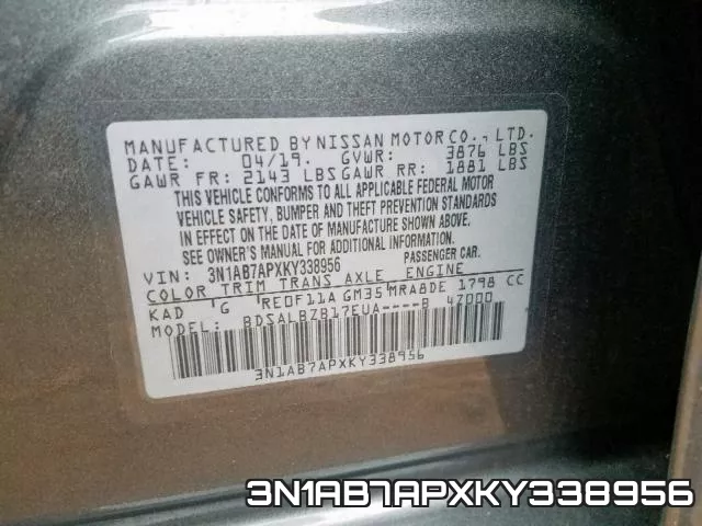 3N1AB7APXKY338956 фото 2