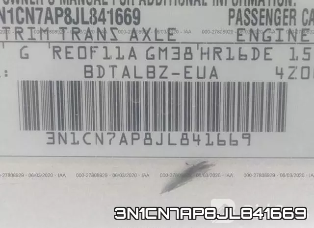 3N1CN7AP8JL841669 фото 9
