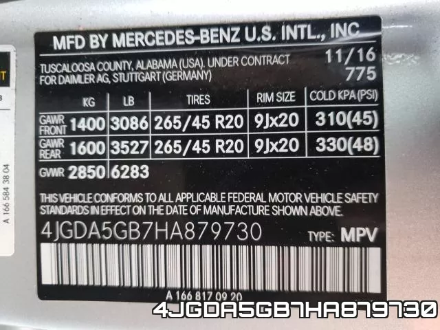 4JGDA5GB7HA879730 фото 2