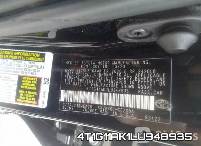 4T1G11AK1LU948935 фото 6