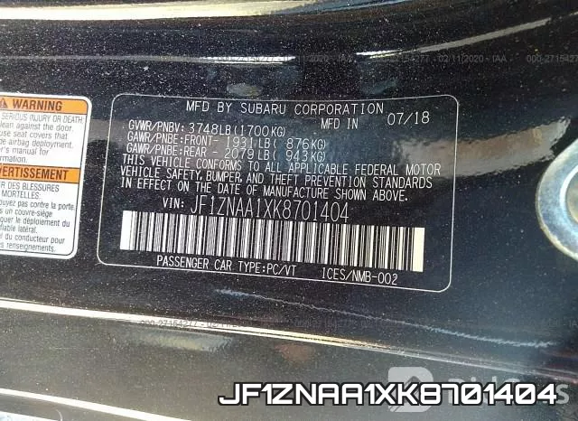 JF1ZNAA1XK8701404 фото 9