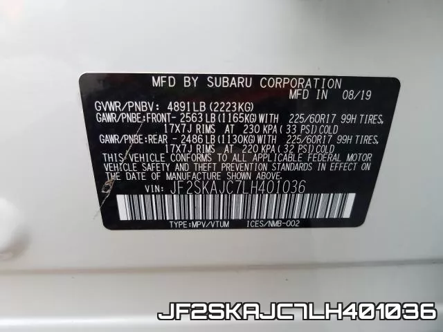 JF2SKAJC7LH401036 фото 2