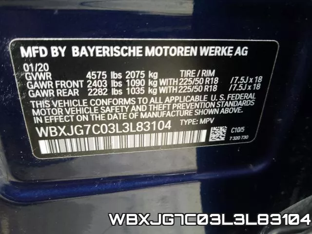 WBXJG7C03L3L83104 фото 2