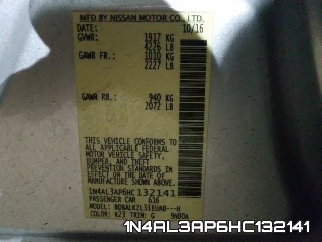 1N4AL3AP6HC132141 фото 2