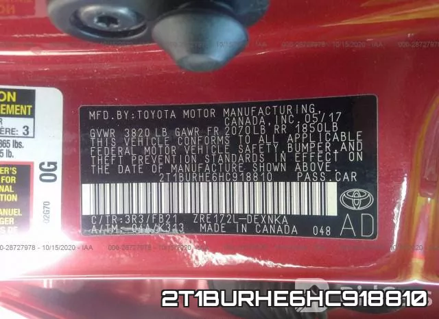 2T1BURHE6HC918810 фото 10