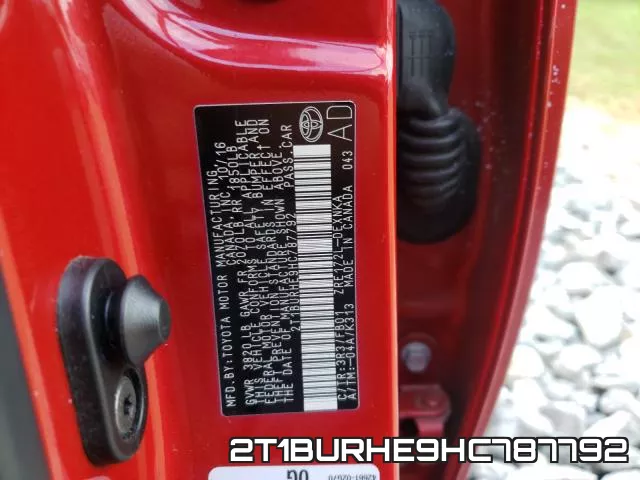 2T1BURHE9HC787792 фото 2