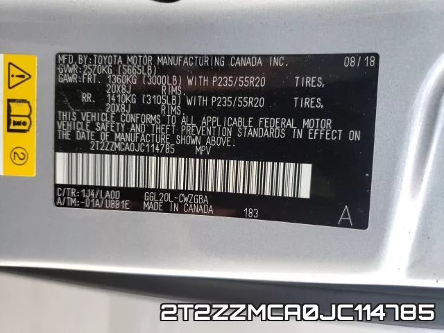 2T2ZZMCA0JC114785 фото 2