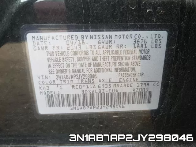 3N1AB7AP2JY298046 фото 2