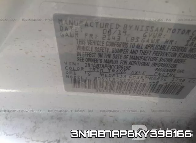 3N1AB7AP6KY398166 фото 10