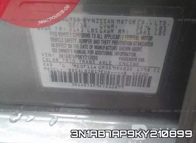 3N1AB7AP9KY210899 фото 9