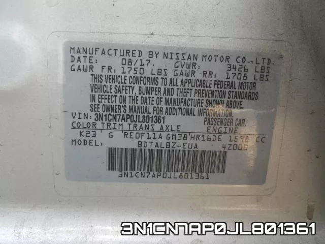3N1CN7AP0JL801361 фото 2