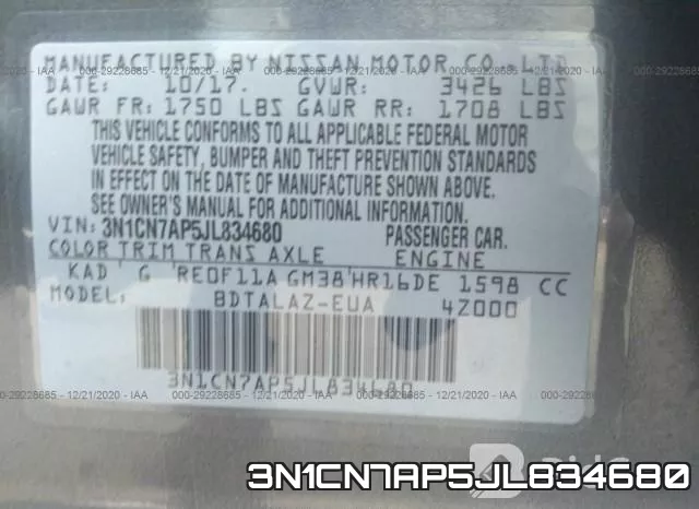3N1CN7AP5JL834680 фото 10