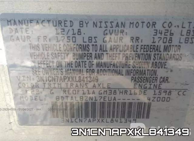 3N1CN7APXKL841349 фото 10
