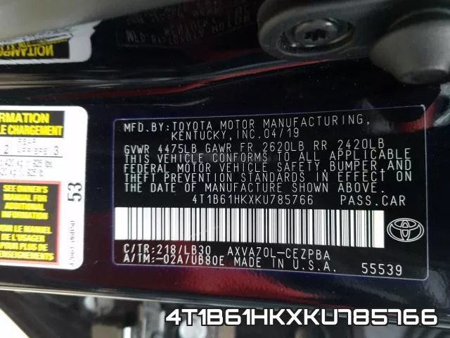 4T1B61HKXKU785766 фото 2