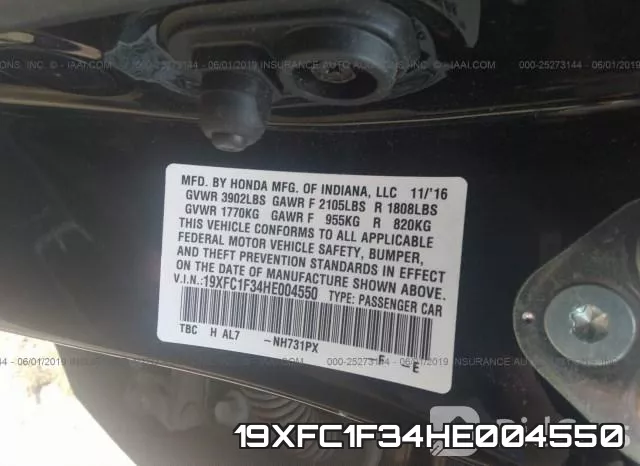 19XFC1F34HE004550 фото 10